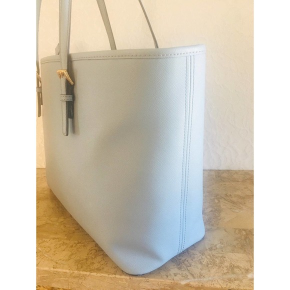 Michael Kors grossgrain shoulder bag blue tote/diaper bag - Picture 3 of 7